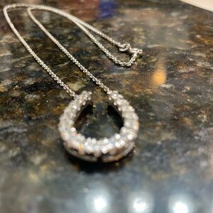 Elegant Silver Horseshoe Pendant Necklace